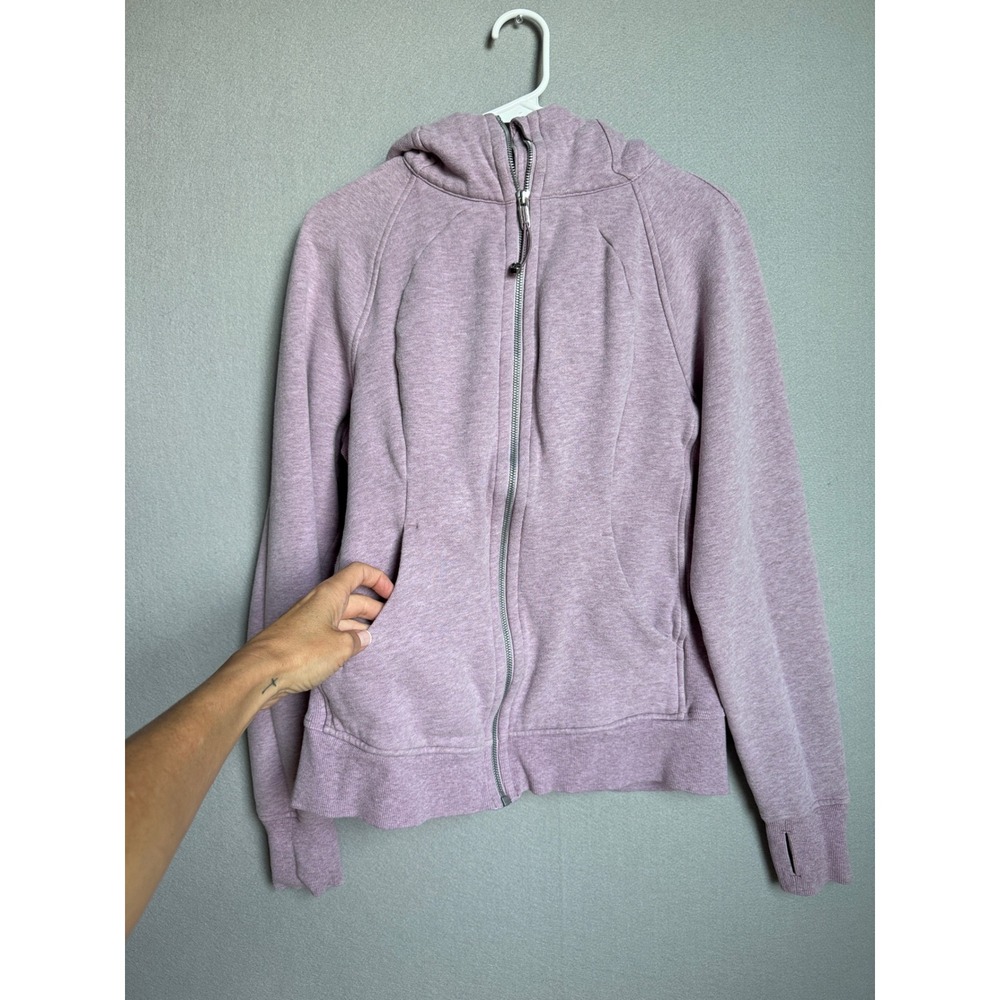 Lululemon Scuba Full Zip Hoodie Women Sz 6 Pink Heathered Mauve Athletic Jacket - Picture 8 of 12